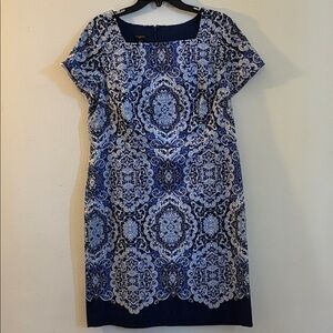 Talbots Navy and White Floral Dress NEW WITH TAGS